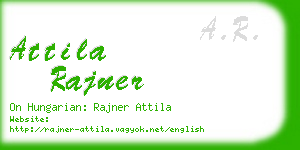 attila rajner business card